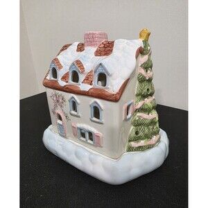 Really Rare PFALTZGRAFF Perennials TeaRose Candle Lighted 7" HOLIDAY HOUSE EuC